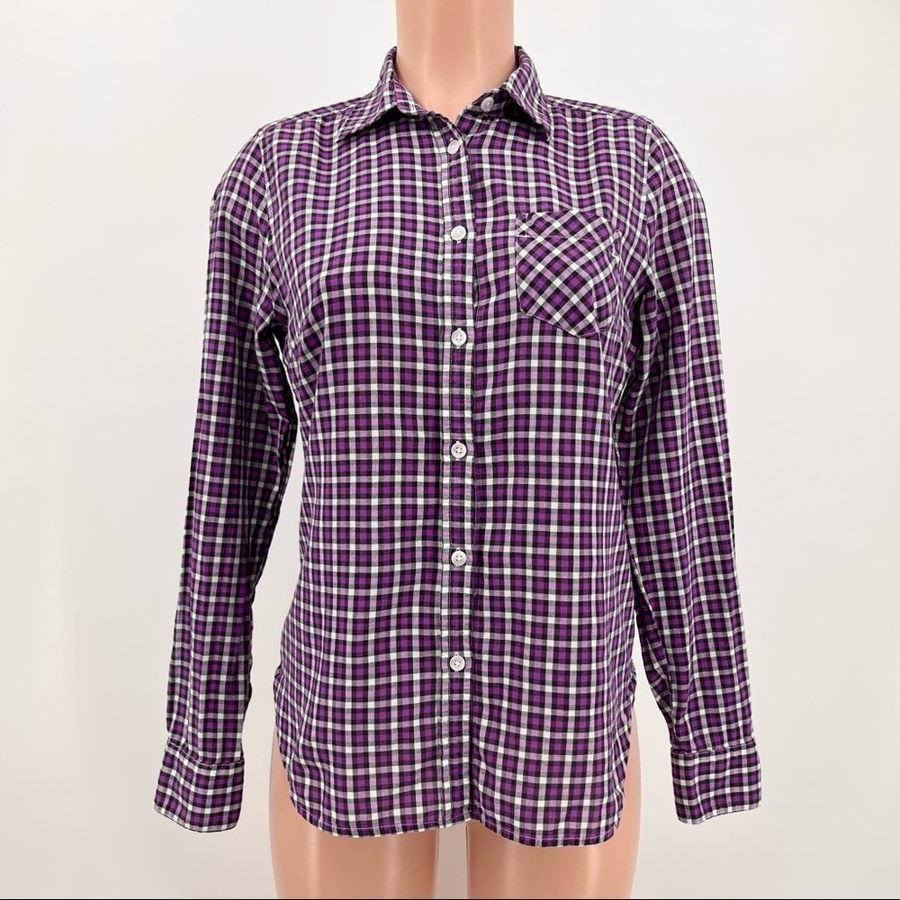 American Eagle Outfitters Purple Plaid Lightweight Shirt Size Medium